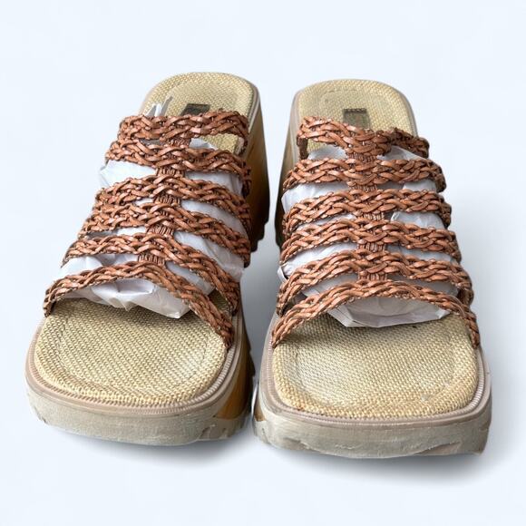 Vintage 90s Y2K SODA Braided Chunky Platform Wedge Sandals Womens Size 9 10 Boho - Picture 7 of 14